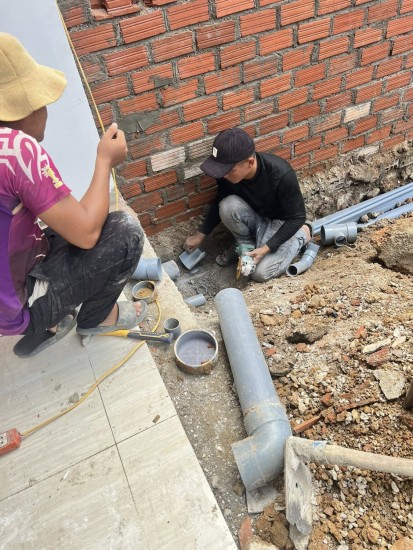 Công trình đã ra đến sân. Chủ nhà sắp có nhà mới rồi.